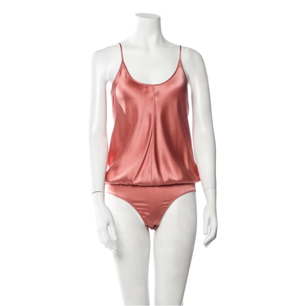 T by Alexander Wang Silk Scoop Neck Bodysuit